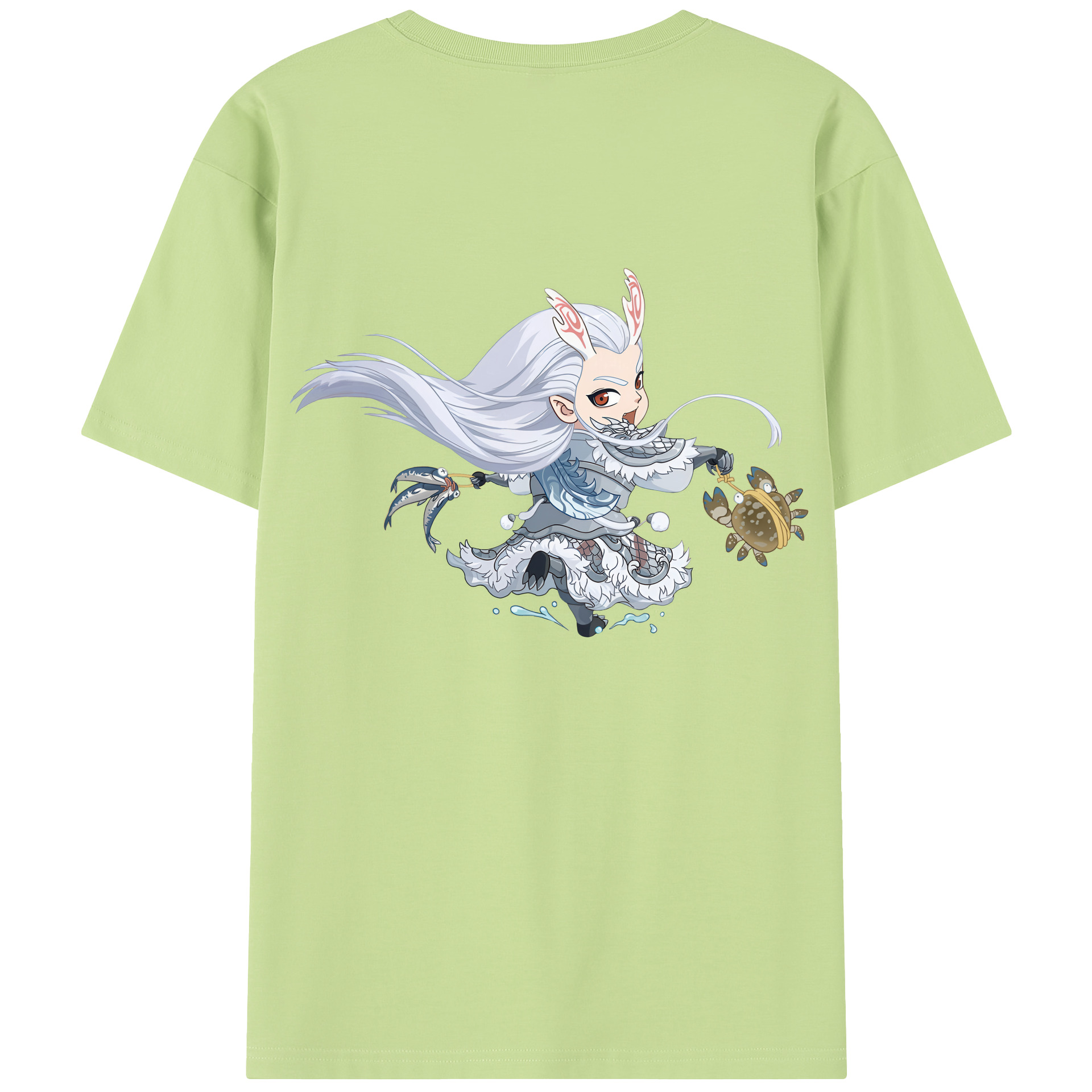 （画像用） Ne Zha 2 ナタ 魔童の大暴れ 綿100％半袖Tシャツ（背面プリント）